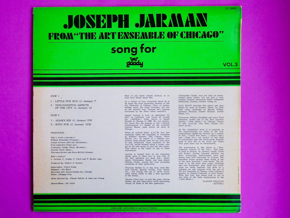 サムネイル： JOSEPH JARMAN / SONG FOR