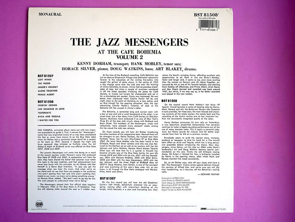 サムネイル： JAZZ MESSENGERS / AT THE CAFE BOHEMIA VOL.2