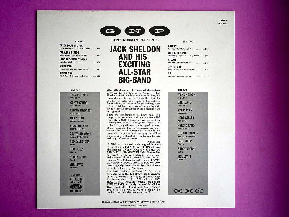 サムネイル： JACK SHELDON / JACK'S GROOVE