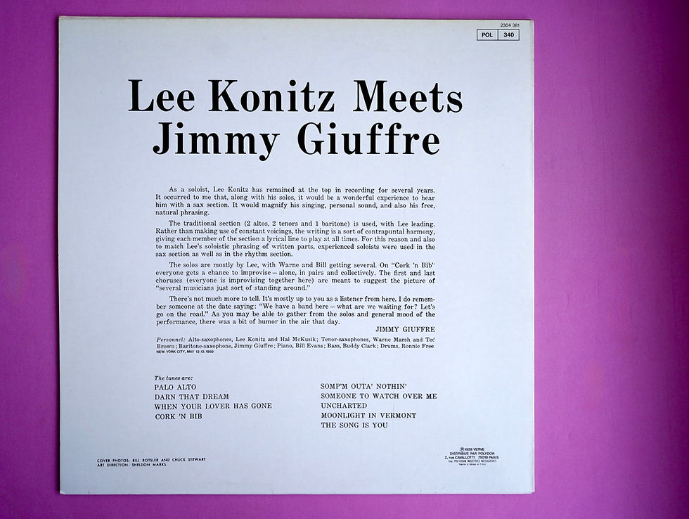 サムネイル： LEE KONITZ MEETS JIMMY GIUFFRE