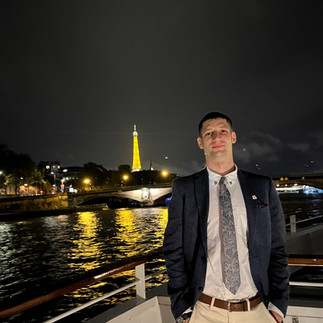 Rhys Aldous at Eiffel Tower joint finance inspiration.