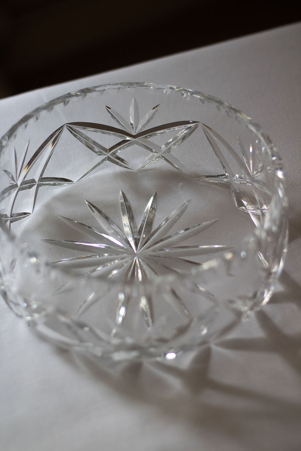 Thumbnail: Vintage Crystal Glass Deep Trifle Bowl