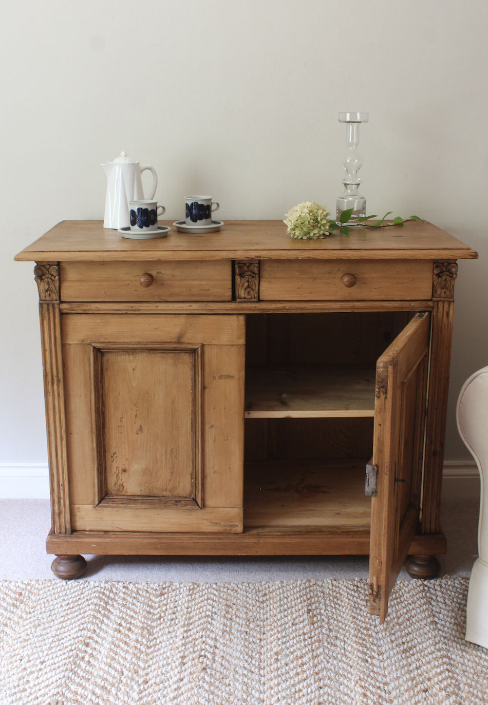 Thumbnail: Pine Victorian Sideboard Cupboard