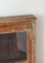 Thumbnail: Vintage Indian Distressed Brown Slim Wall Cabinet