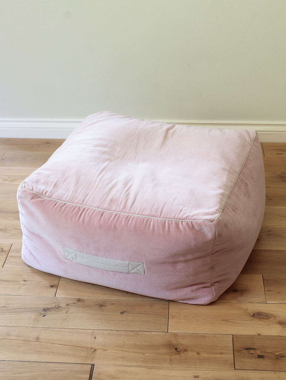 Thumbnail: New Cotton Velvet Square Pouffe/Beanbags