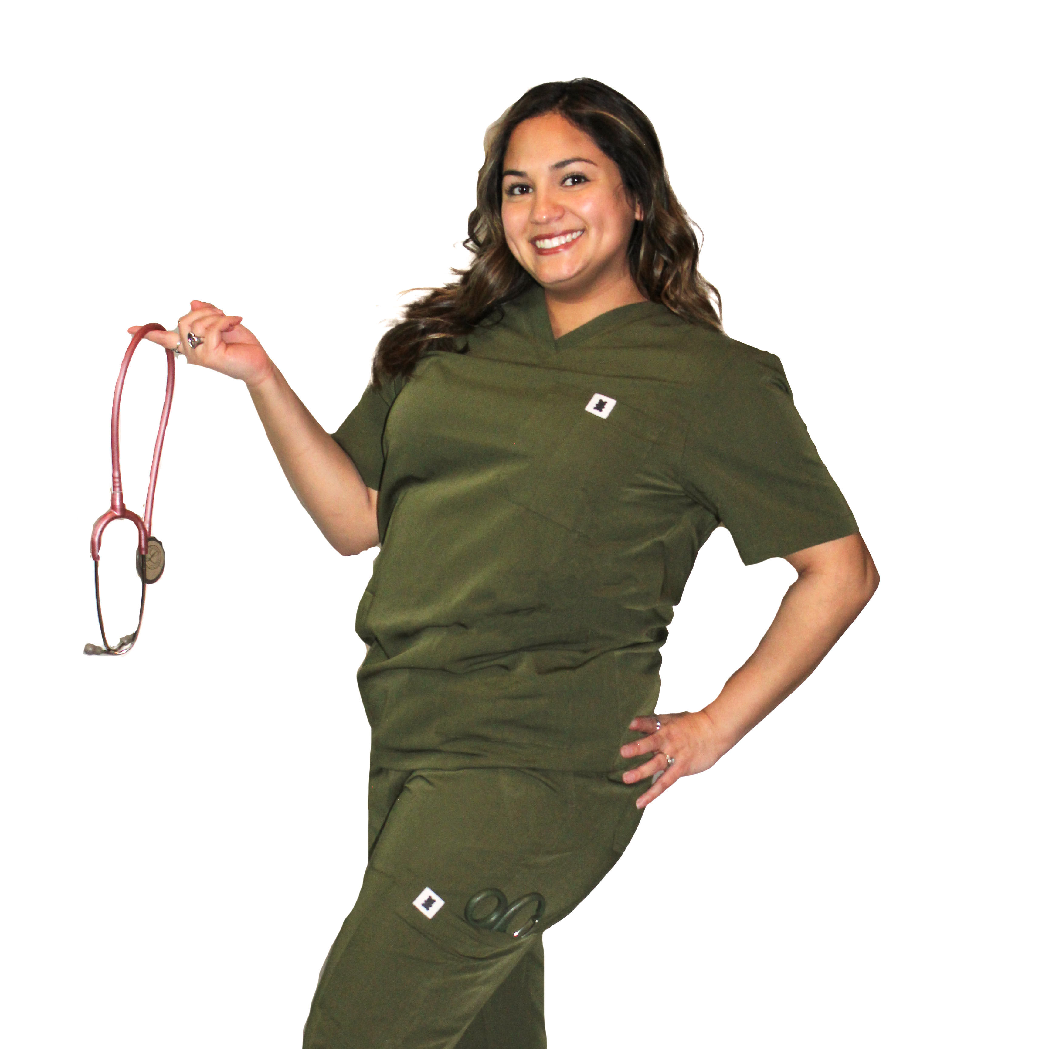 Women's Olive Scrub Top