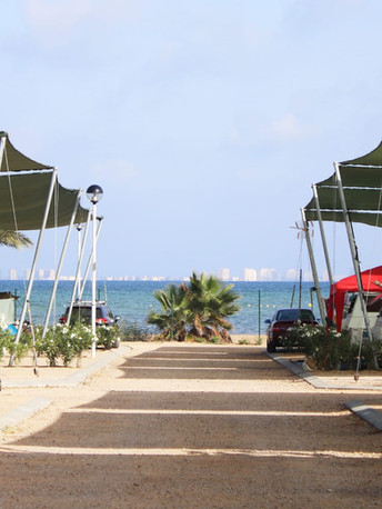 Campingplatz Mar Menor Playa in San Javier, Murcia. Campingplatz mit Stellplätzen direkt am Strand.