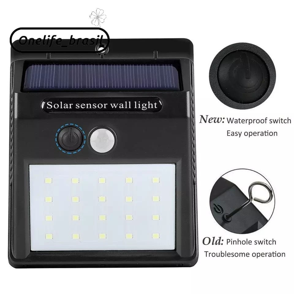 Miniatura: Luminária Solar 30 LED com sensor Jardim