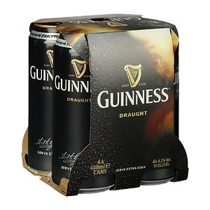 Guinness Draught Stout Beer 4pk 14.9oz cans