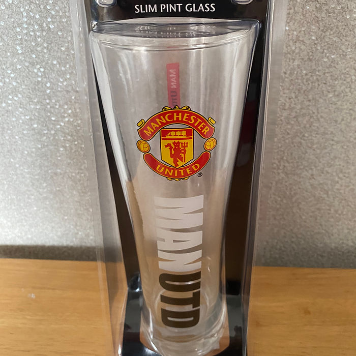 Man Utd pint glass