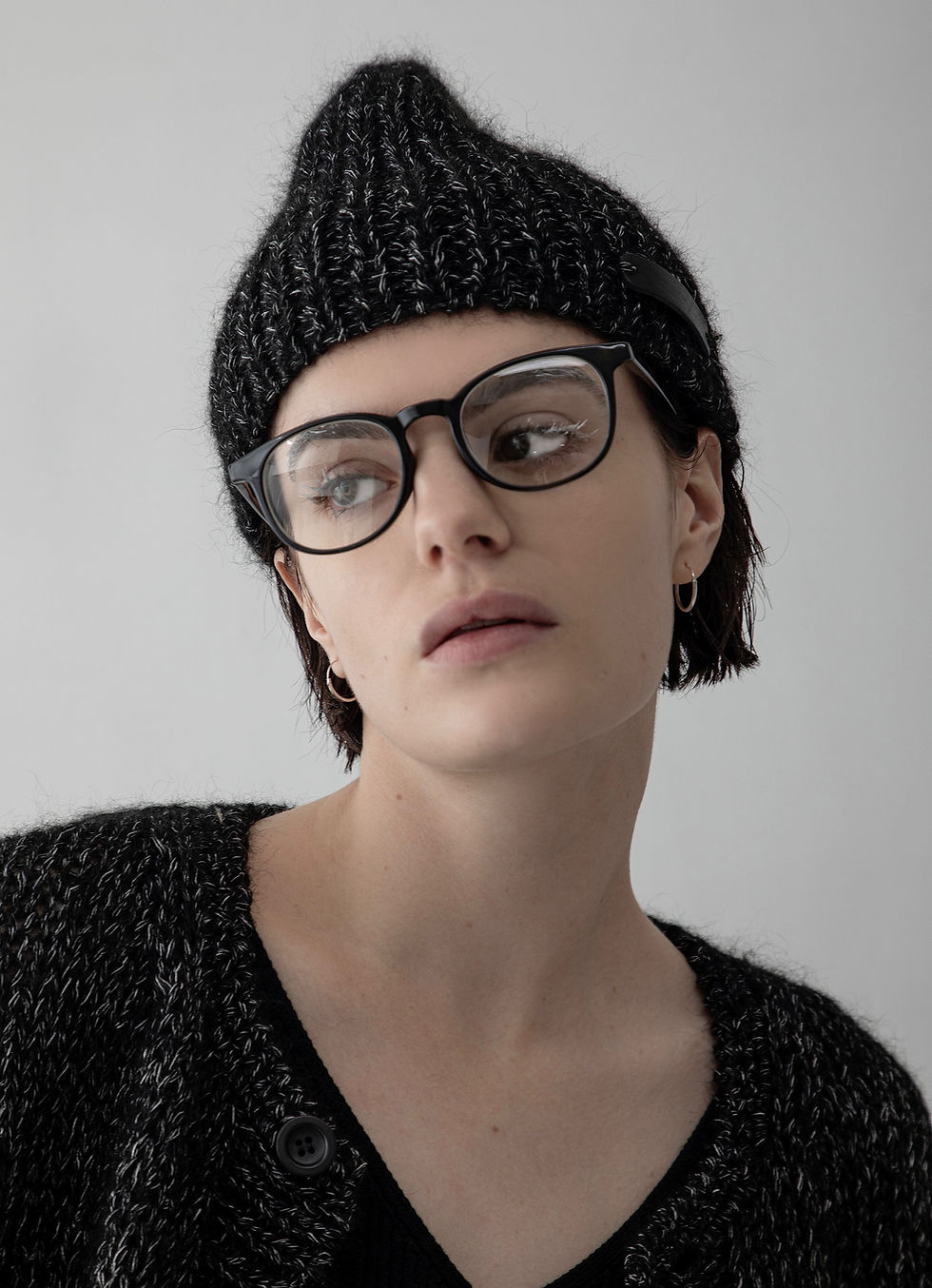 hand-knit hand-knit hemp mohair knit cap