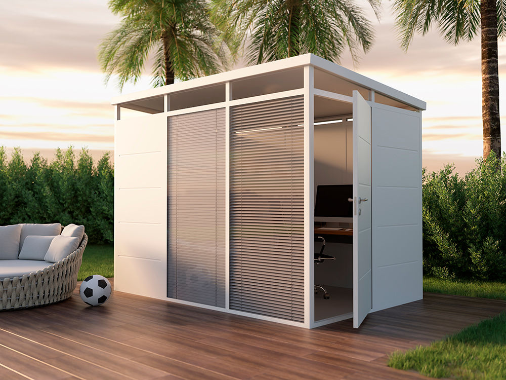 קיר זכוכית ויטרינה עם תריס מובנה