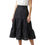 Thumbnail: Chic High-Waisted Tiered Midi Skirt in Classic Black
