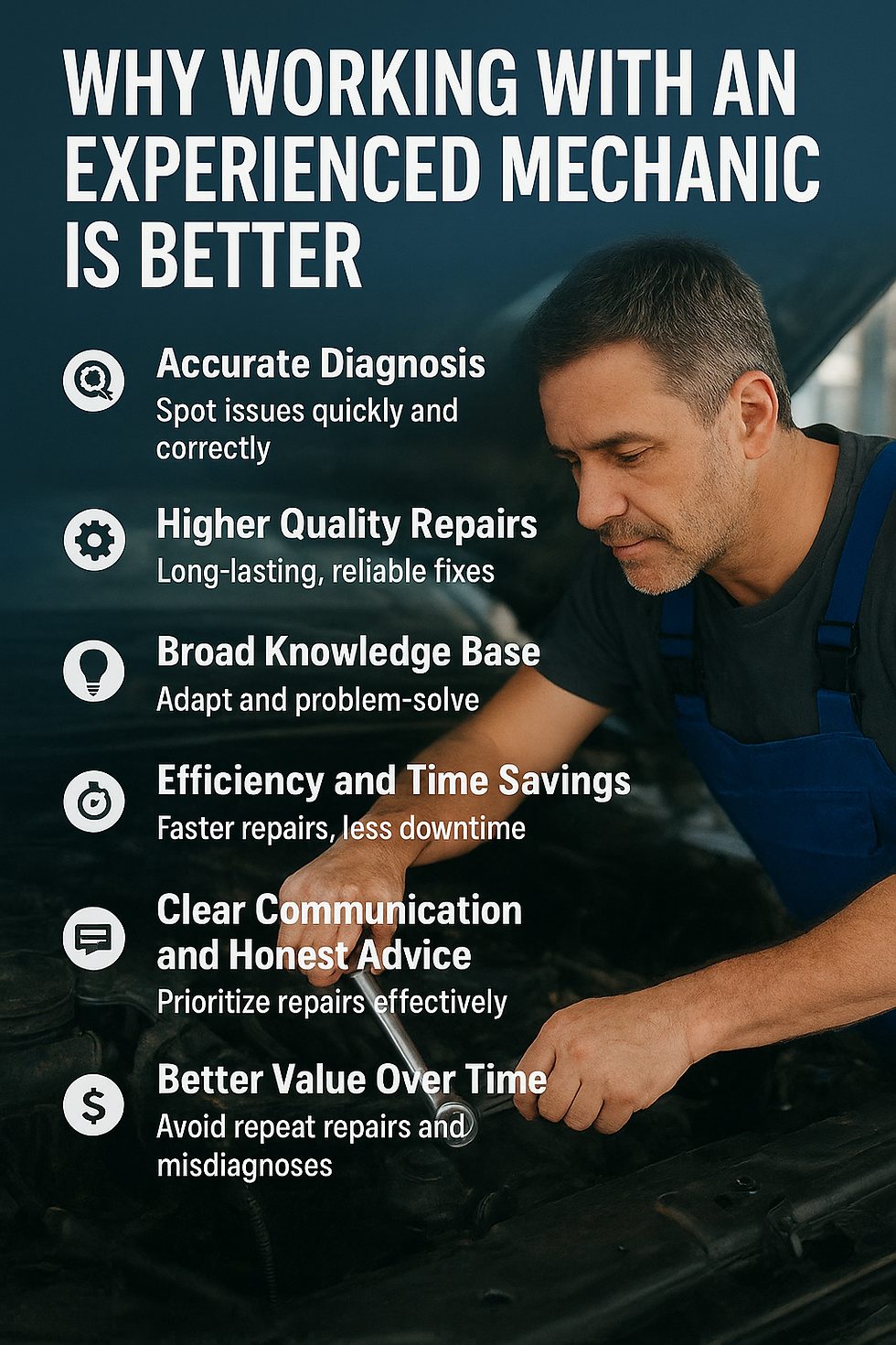 List of why working with an experienced mechanic is better