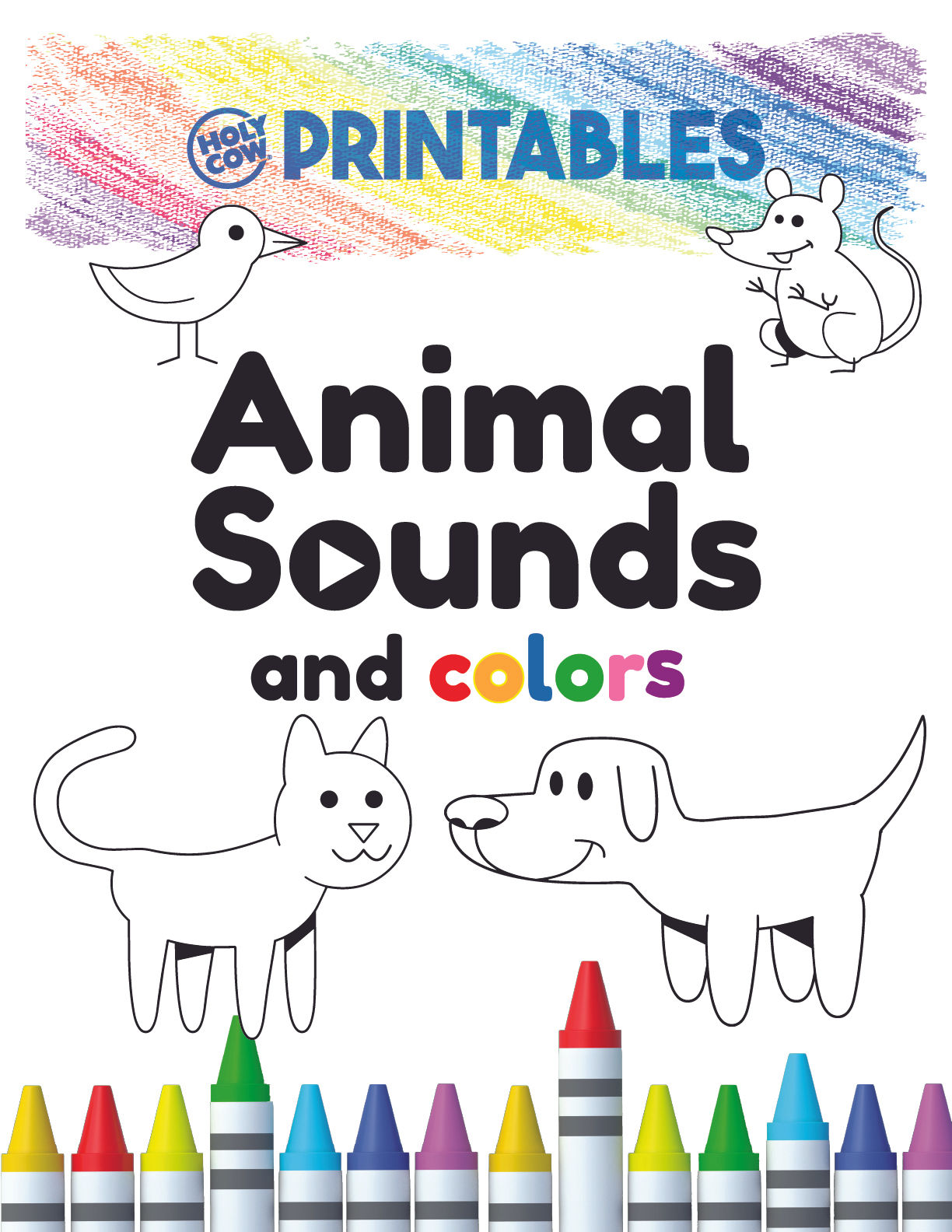 Animal Sounds and Colors (Printable)
