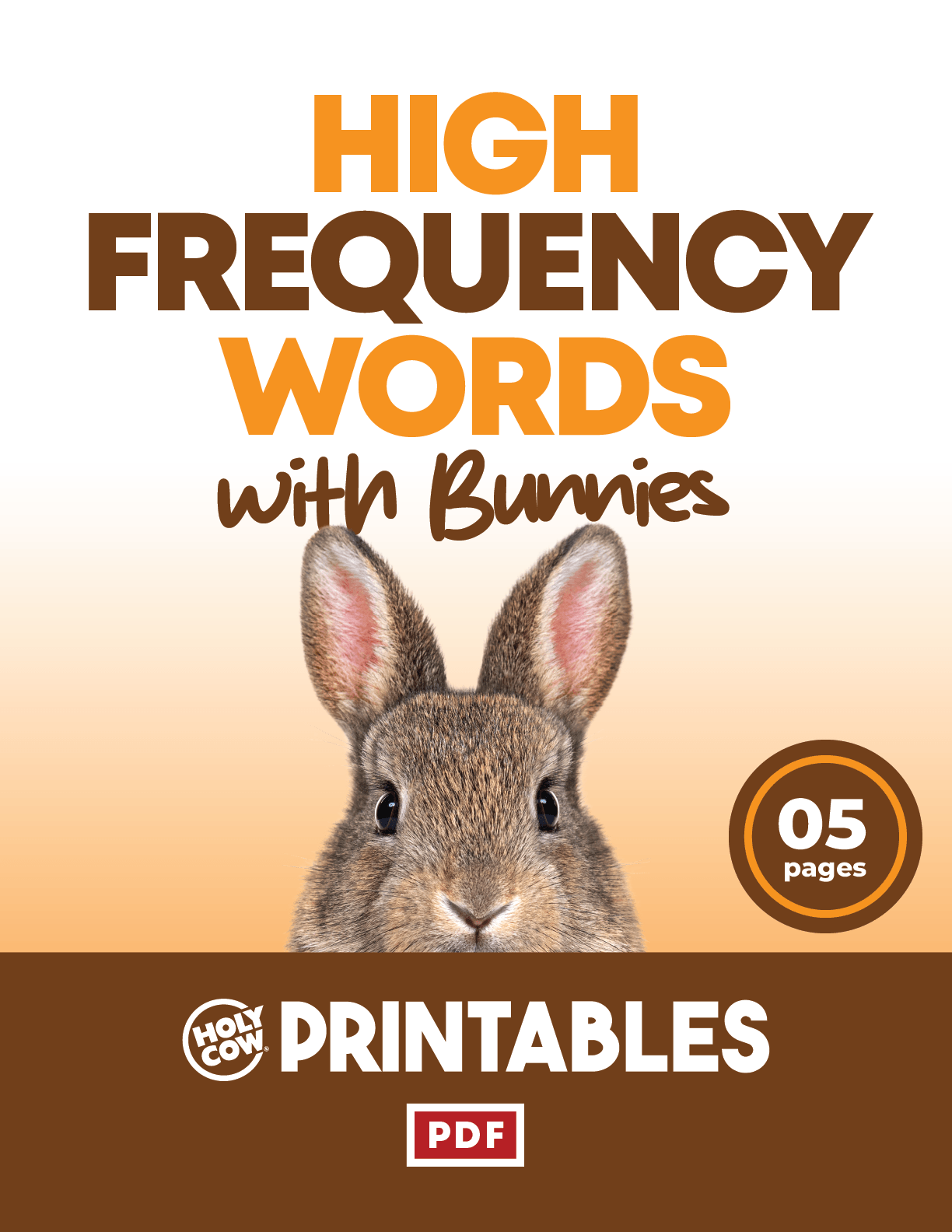 High Frequency Words - BUNNIES (Printable)