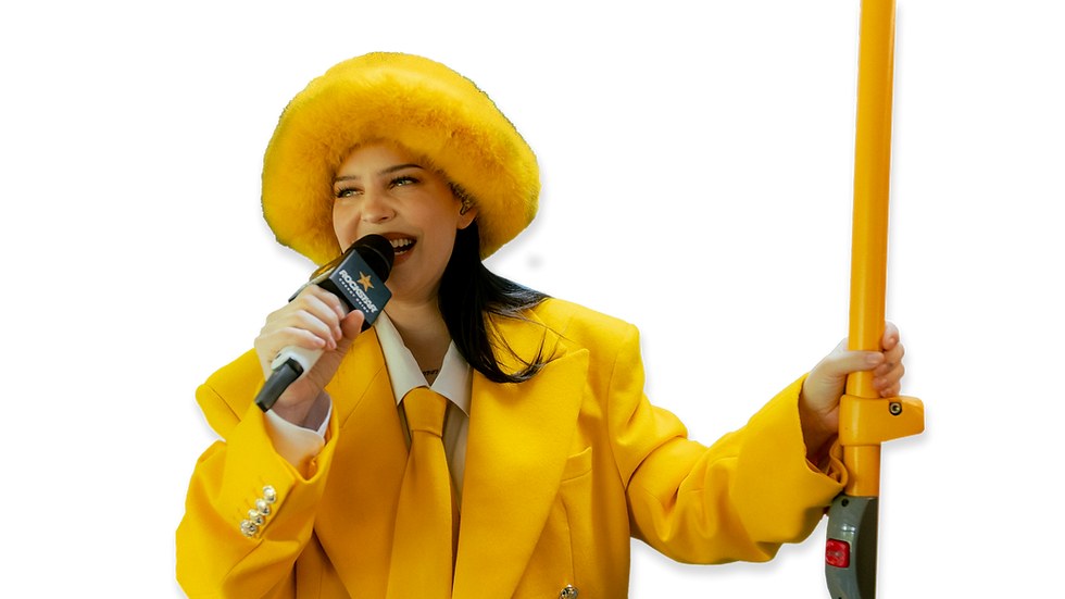 Anne Marie performs on a bus for Rockstar