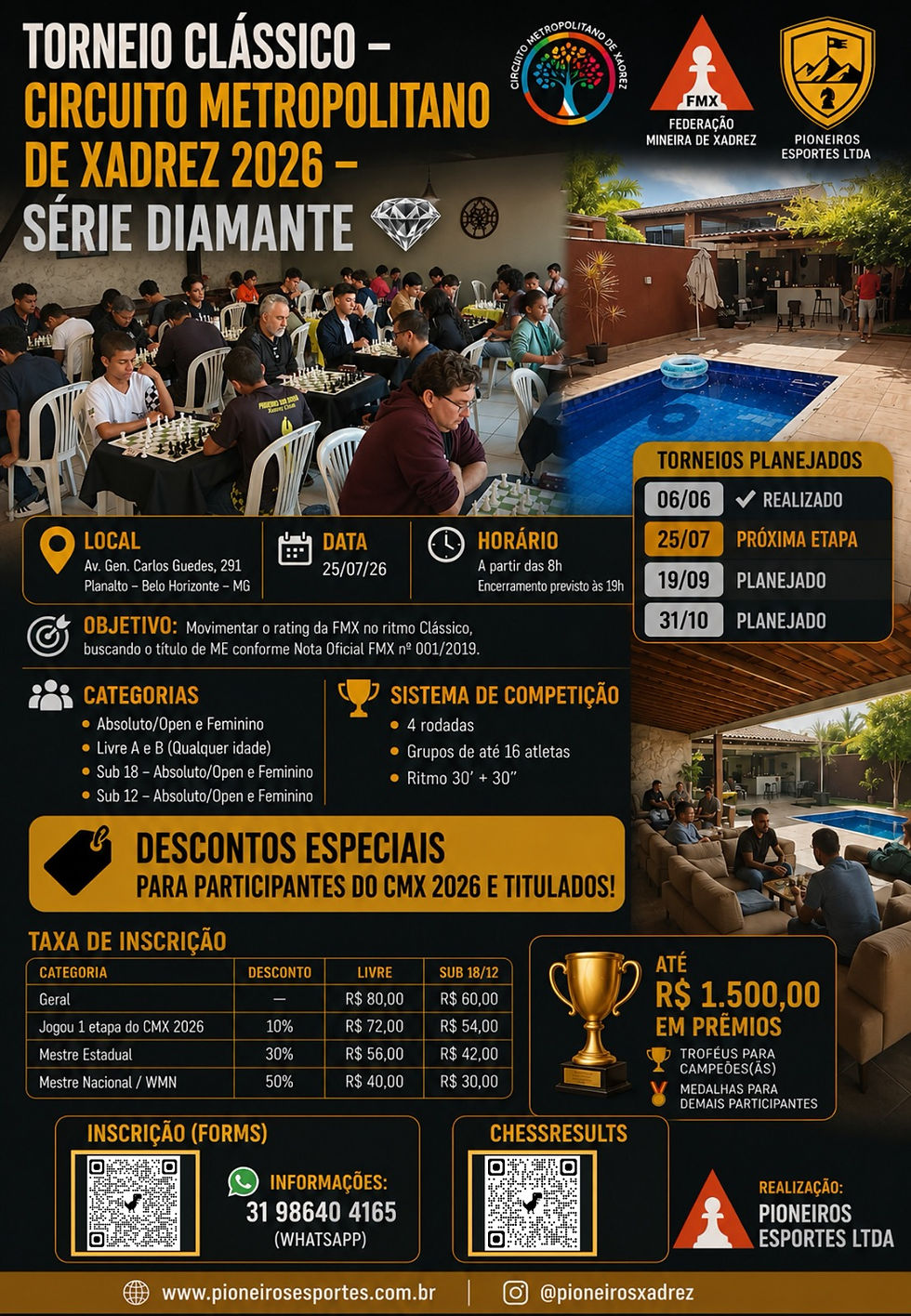 Circuito Metropolitano de Xadrez 2026 - Série Diamante - Torneio 2 - BELO HORIZONTE - Planalto