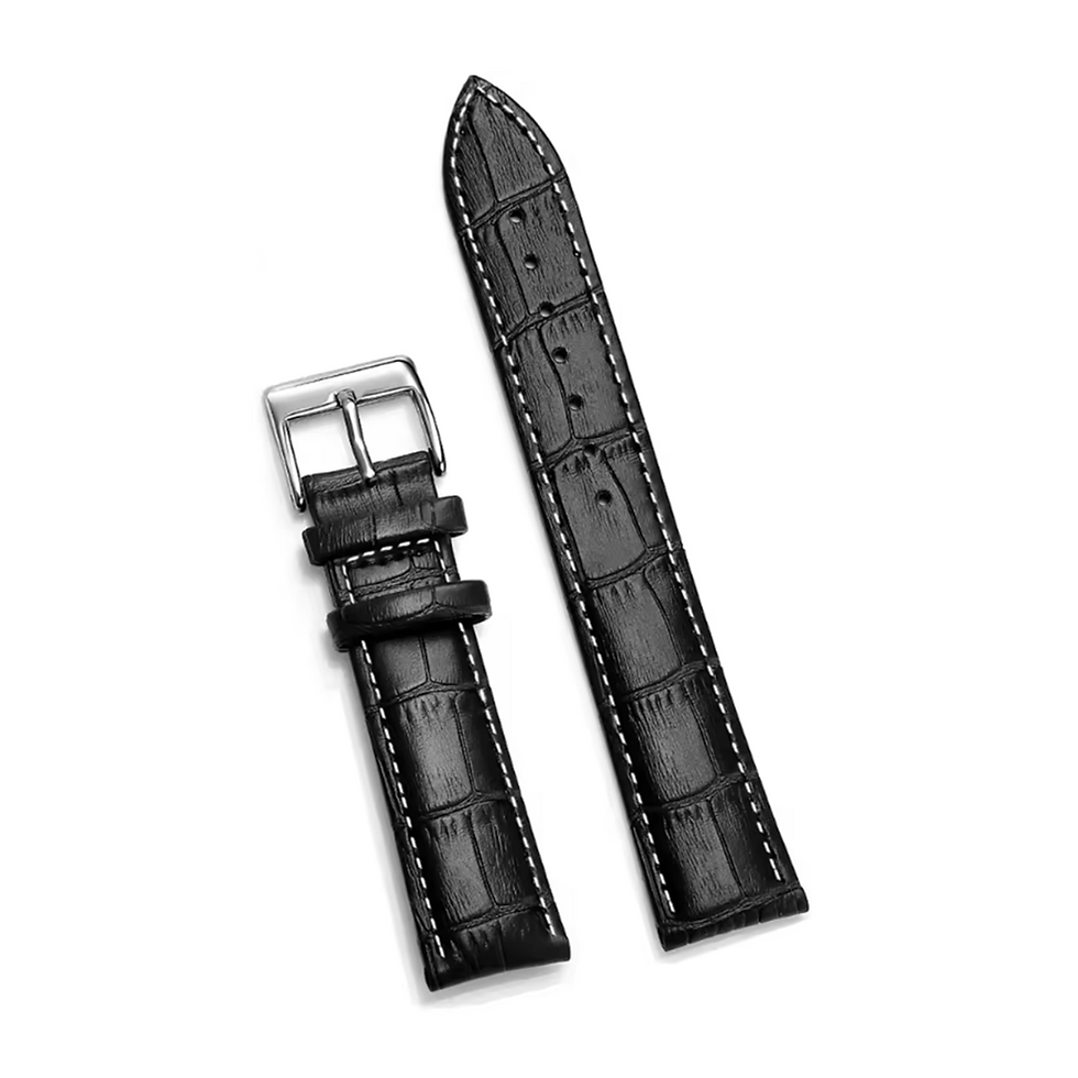 Bracelet 20mm Alligator Bicolore Noir Blanc