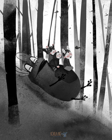 Monster art forest children