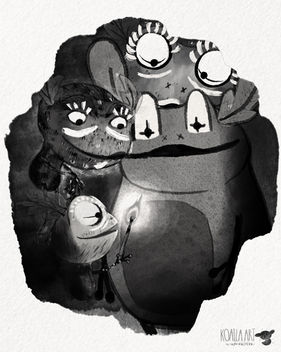 Monstre d'illustration de spot d'art Kidlit