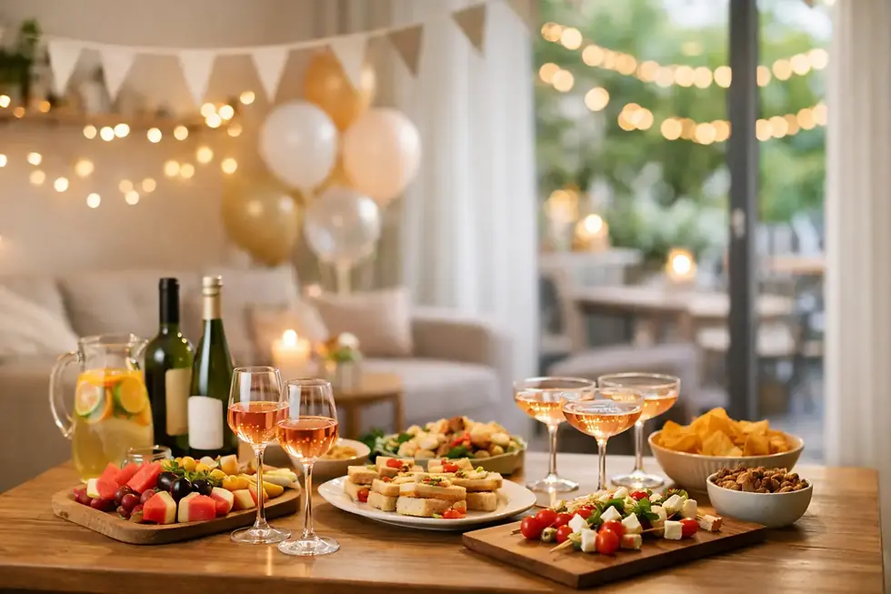 Guia para festa em casa com organização leve