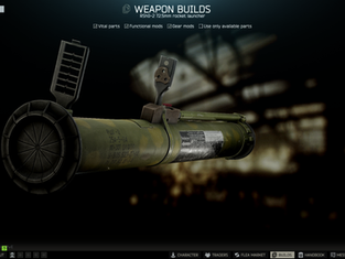 The RPG edit build screen in-game