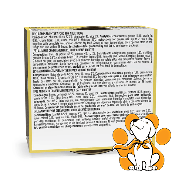 Thumbnail: Schesir Dog Chicken With Pineapple 150g, Vlažna Hrana Za Pse