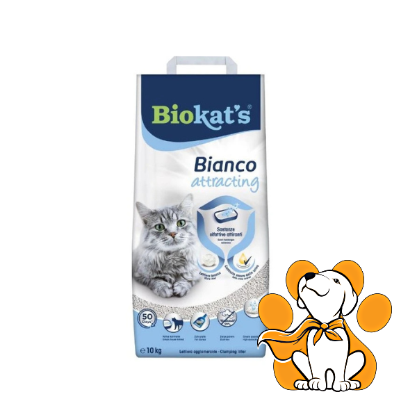 Biokat's Bianco Attraciting 10kg, Grudvajući Posip Za Mačke Od Prirodne Gline