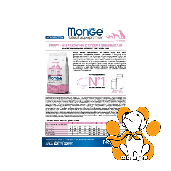 Thumbnail: Monge Natural Superpremium All Breeds Puppy & Junior Pork 12kg, Hrana Za Štence Sa Ukusom Svinjetine