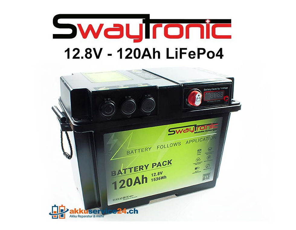 Batterie Pack 12.8V 120Ah mit div. DC Anschlüssen