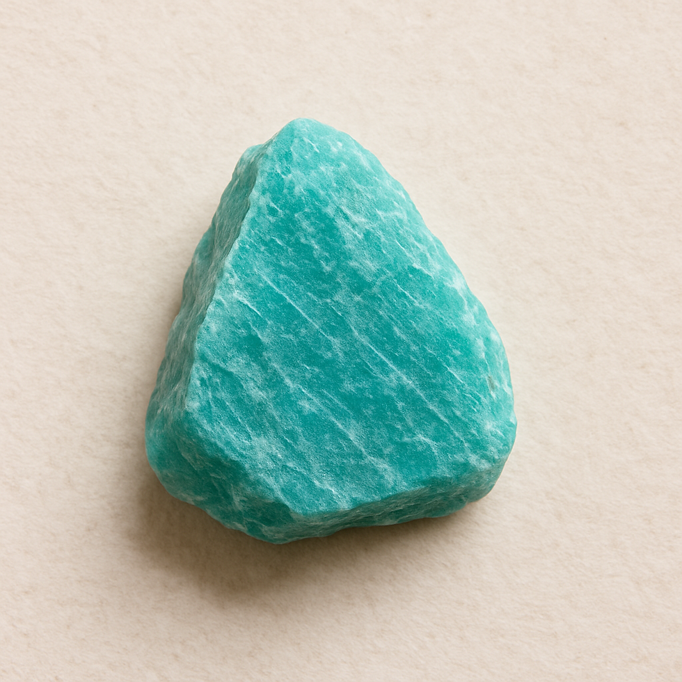 A raw natural piece of Amazonite