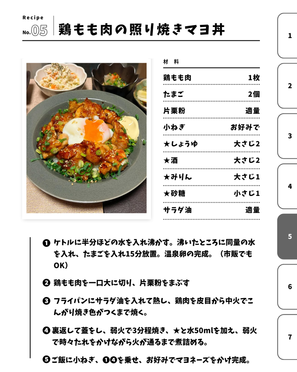 鶏もも肉の照り焼きマヨ丼