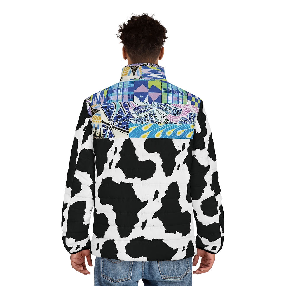 Thumbnail: AFRICA EgwuatuBySauce Men's Puffer Jacket (AOP)