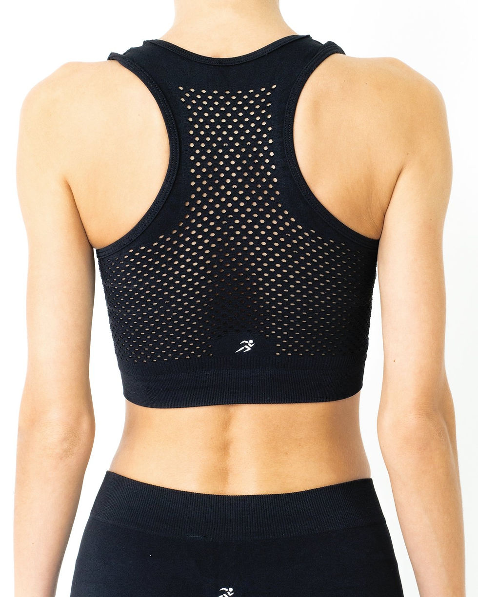 Thumbnail: Milano Seamless Sports Bra - Black [MADE IN ITALY]