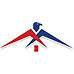Tady Ventures logo, premium serviced accommodation provider in UK, red and blue eagle showing a roof, property management