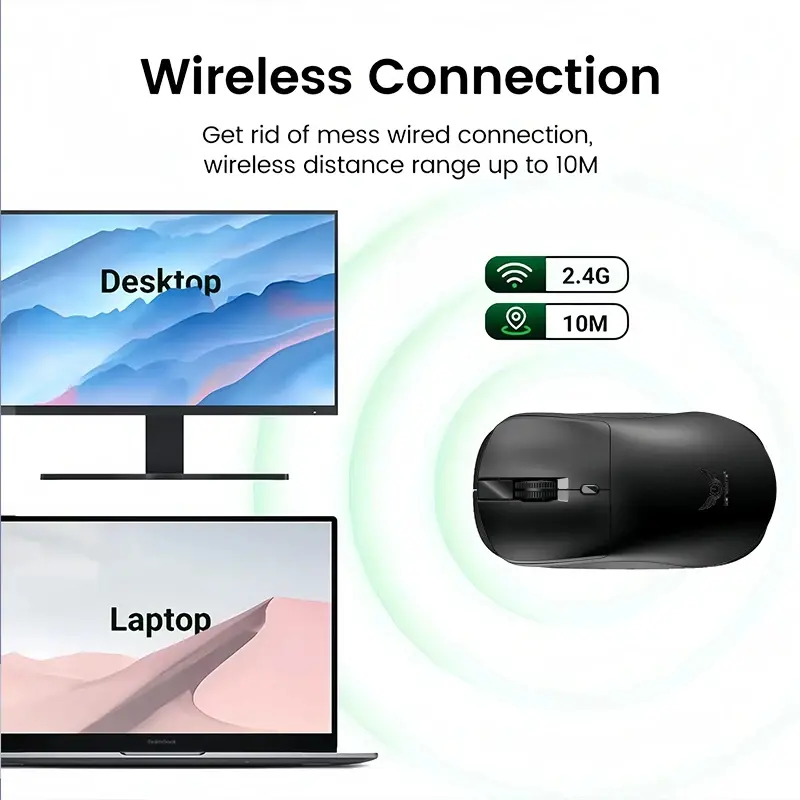 Thumbnail: 2.4G Wireless Mouse Gaming Ergonomic 800-1200-1600 DPI - Rechargeable Office