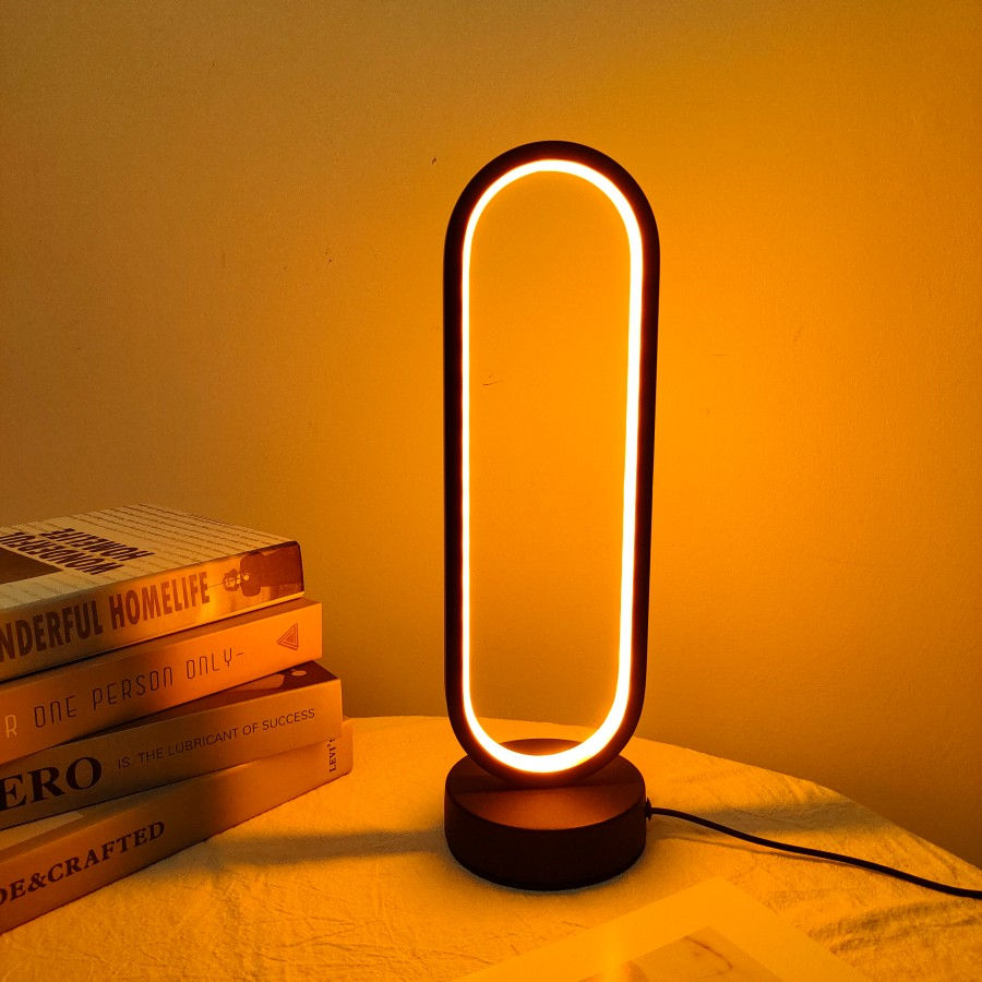 1PC Lamp bedroom Ring Lamp Living Room Three-color Dimming Bedside Lamp LED Nigh