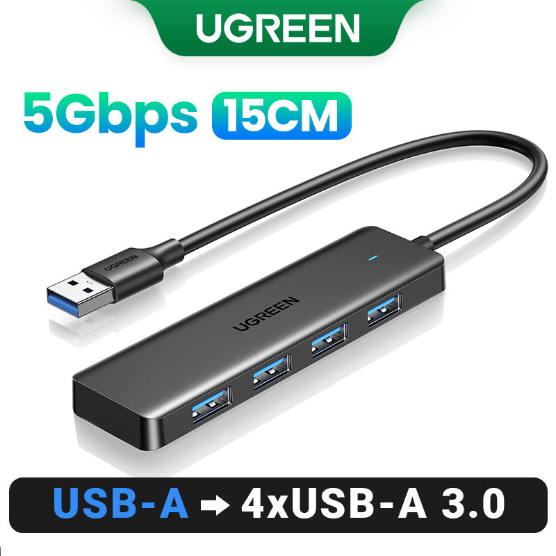 Thumbnail: UGREEN USB3.0 HUB 4 Ports USB-A Splitter Slim USB Expander for Mouse Keyboard Fl