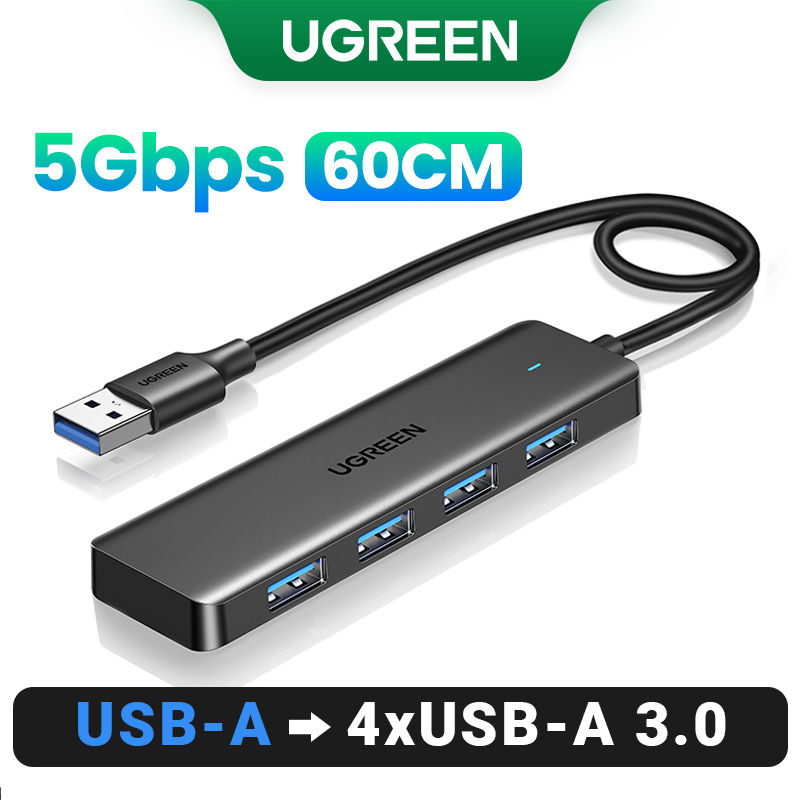 Thumbnail: UGREEN USB3.0 HUB 4 Ports USB-A Splitter Slim USB Expander for Mouse Keyboard Fl