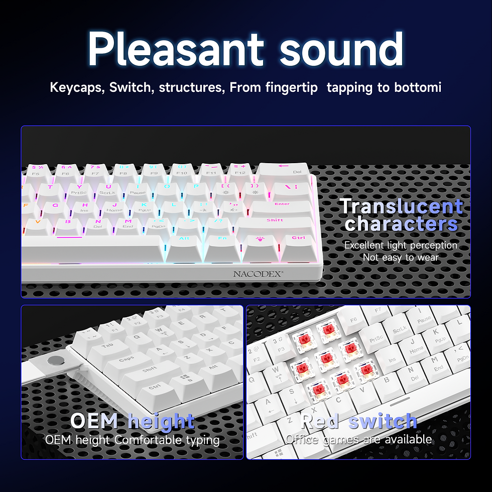 Thumbnail: Ajazz NK61 Wired Mechanical Gaming Keyboard 61 Keys RGB Hot-Swap Mixed Color Red