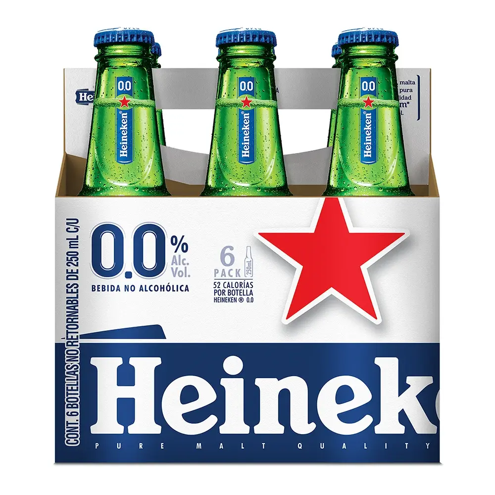  Heineken 6 Pack 250 ml Alcohol 0.0% 