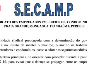 Orientações do Secamp sobre o COVID-19