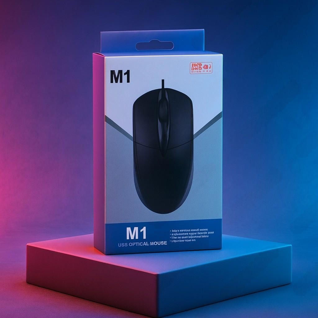 (0825) M-1 Blue Box Wired Mouse