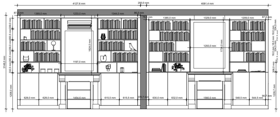 Plan bibliothèque sur mesure