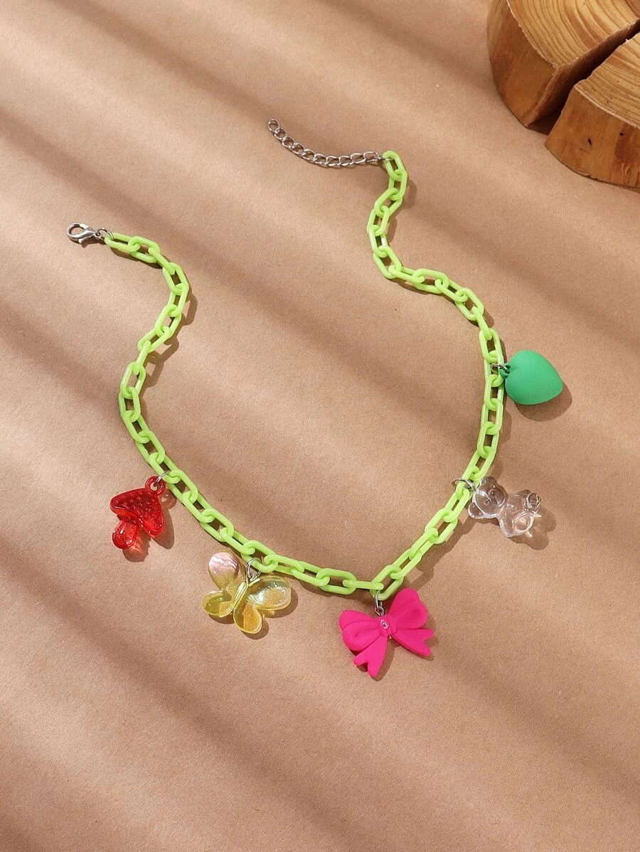 Bow & Butterfly Charm Necklace