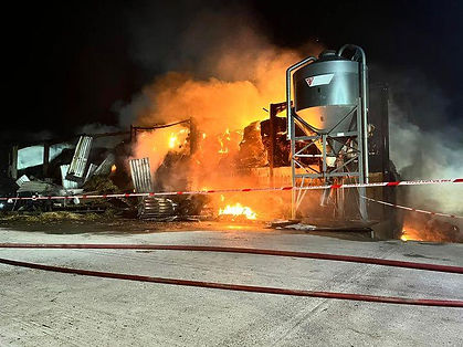 Pymore Lane Bridport closed due to barn fire