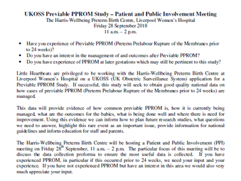 Liverpool PPROM Meeting Friday 28th September