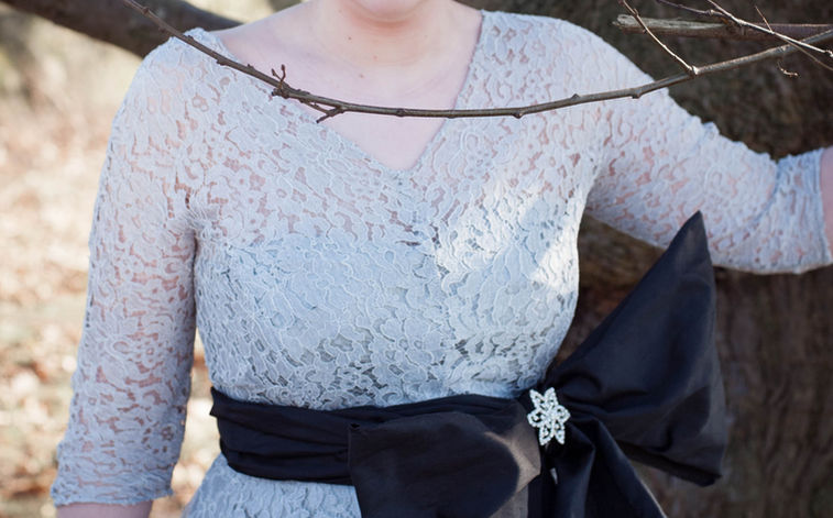 bespoke silver bridesmaid dress that doubled  as a prom dress