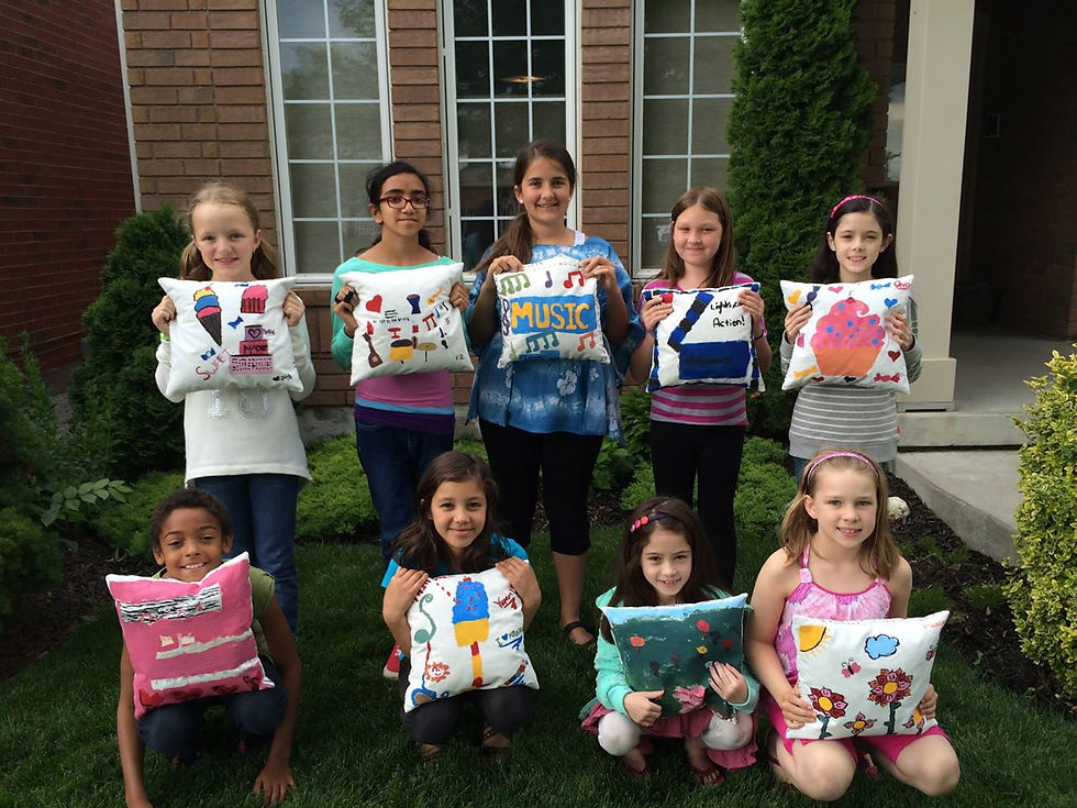 Painted Pillows made at Summer Camp!
